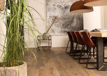 Ambiant – pvc – houtlook – donker – eetkamer – sfeerfoto – liggend