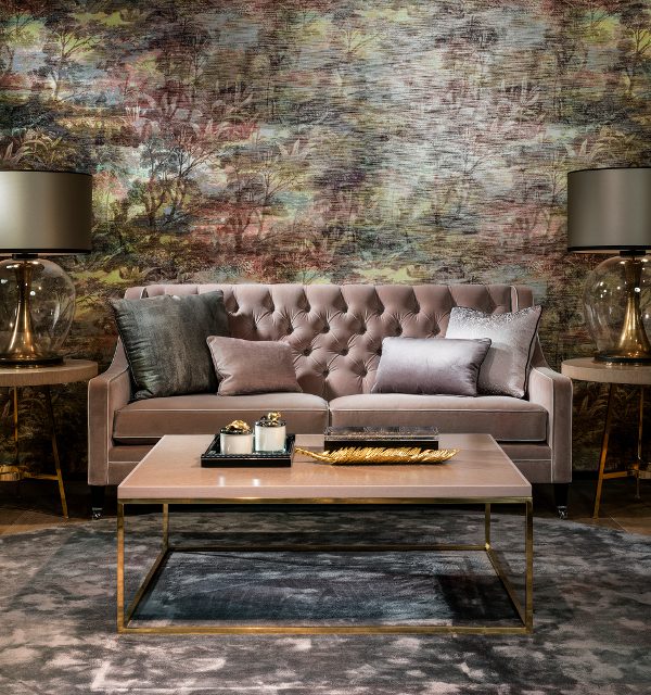 Behang – Arte – Avalon – roze – blauw – groen – bomen – wookamer – Staand