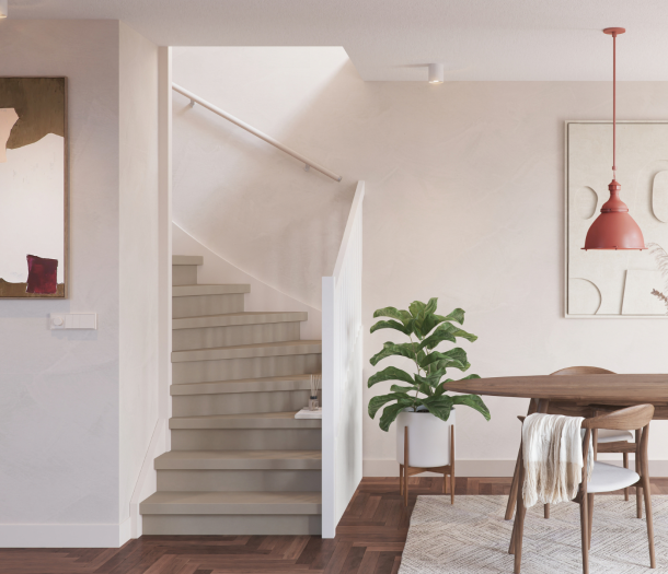 Trapbekleding in betonlook met pvc