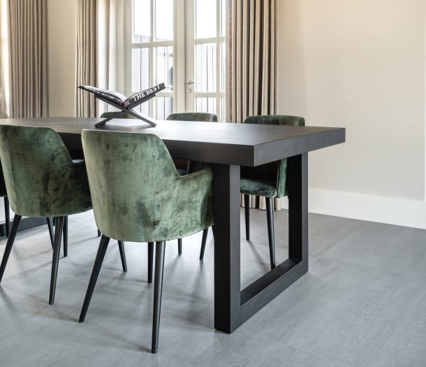 Vloer – pvc – therdex – grijs – staand – eetkamer – stroken – planken