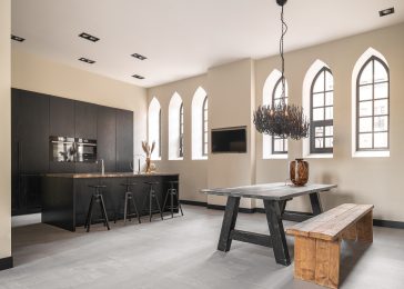 Vloer – pvc – therdex – steenlook – lichtgrijs – tegellook – keuken – vierkant