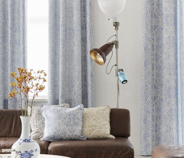 Gordijn – Overgordijn – Eijffinger – blauw – sfeerfoto – staabd – woonkamer