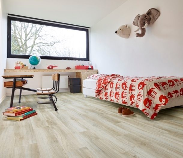 Vloeren – Moduleo – pvc – Lay Red – houtlook – licht – sfeerfoto – slaapkamer – vierkant