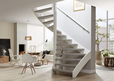 Traprenovatie betonlook laminaat