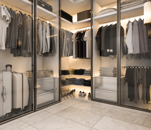 Inloopkast op maat – verlicht – schuifdeuren (2)