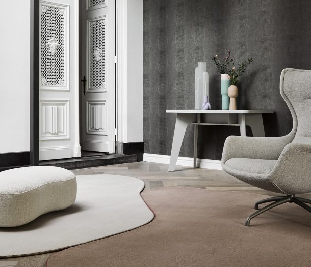 Karpet – Desso – Asteranne – organisch – wit – beige – woonkamer – sfeerfoto -Liggend